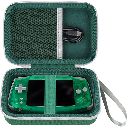 khanka Hard Travel Case Replacement for Anbernic RG34xx Handheld Game Console,Case Only. (Green)