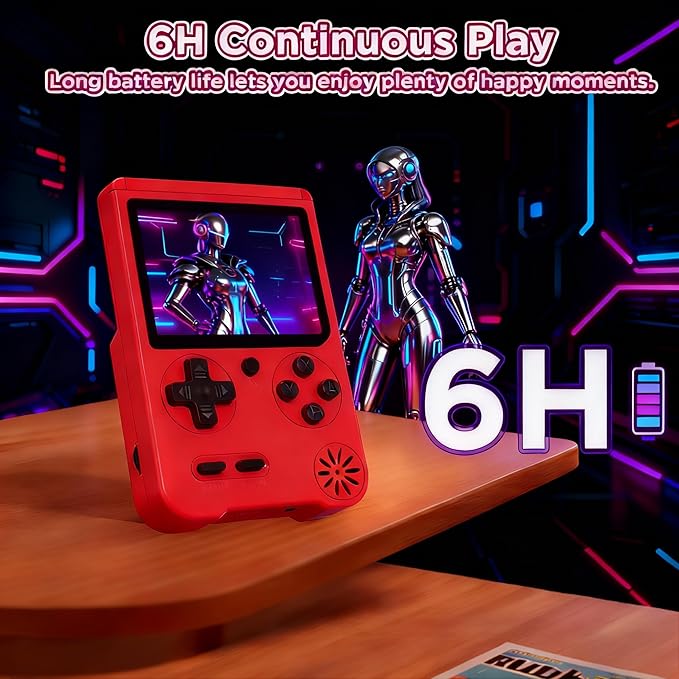 Handheld Games Console, Built-in 500 Video Games, Portable Video Gaming Player with 3.0 Inch lPS Screen，Rechargeable Retro Electronic Gaming System, Pocket Mini Arcade