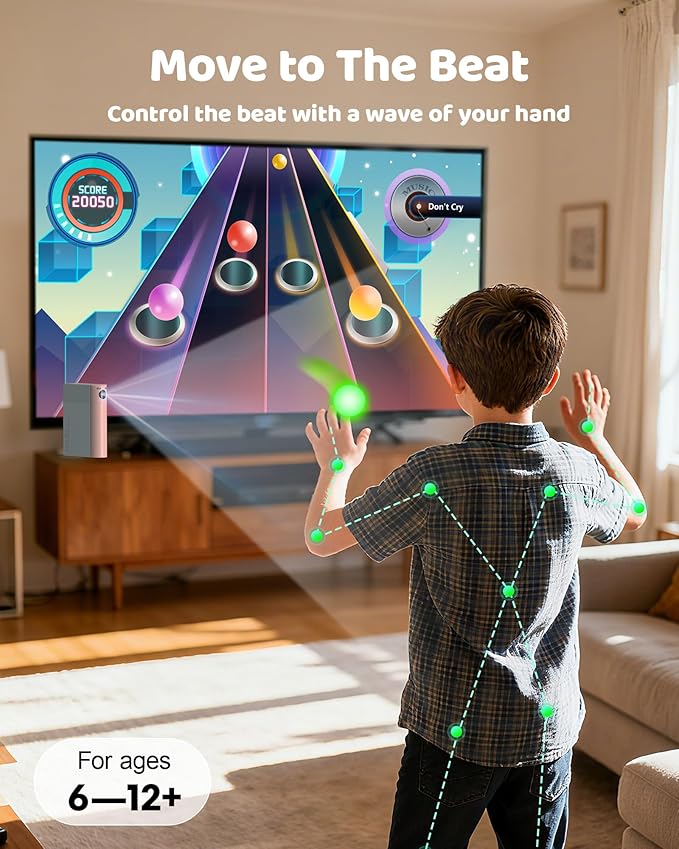 AR Motion Gaming Console: 28 Interactive Games Motion Sensor 2-Player Wireless Controllers & TV Hookup – Ultimate Family Entertainment System for Kids & Adults (Light Pink)