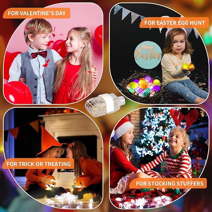 CALIFORNIA CADE ELECTRONIC Finger Lights-50Pcs White Finger Flashlight for Kids Bulk Party Favors Supplies Light Up LED Finger Ring Light for Valentine's Day Easter Egg Hunt Parties Halloween