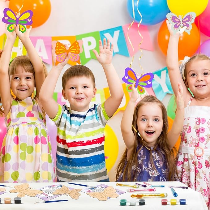 Butterfly Party Favors - 12 PCS Butterfly Birthday Party Supplies - Butterfly Bubbles & Paint Crafts - Butterfly Birthday Decorations Goodie Bags Gifts Prizes for Kids Girls Toddler