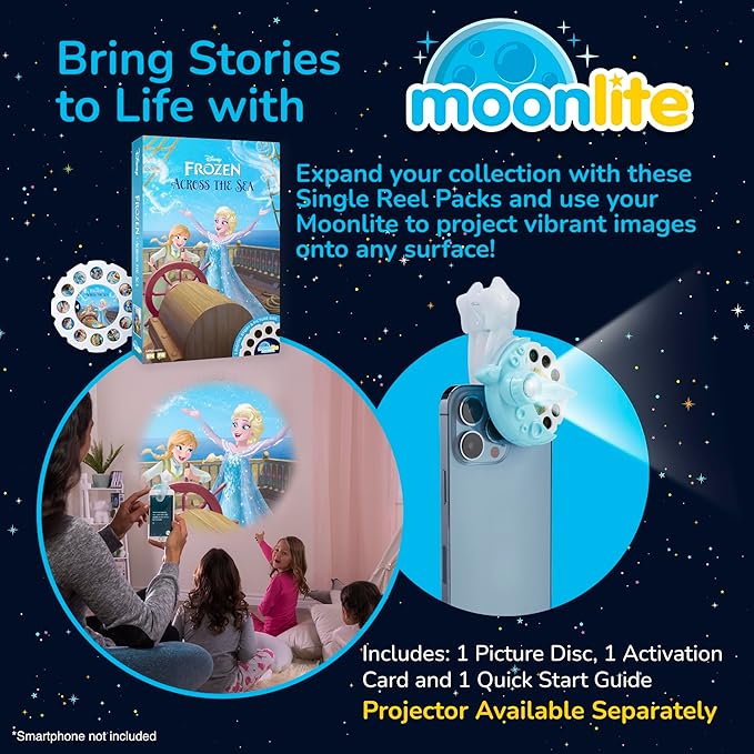 Moonlite Storytime - Disney's Frozen Across The Sea Storytime Disc - A Magical Way to Read Together - Projector Sold Separately - Digital Story w/ Sound FX - Learning Gifts for Kids Ages 1 Year & Up