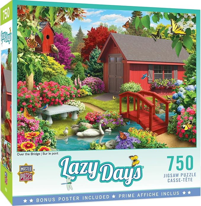 Masterpieces 750 Piece Jigsaw Puzzle for Adults, Family, Or Kids - Over The Bridge - 18"x24"