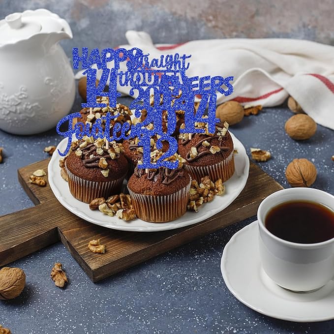 30 PCS 14th Birthday Cupcake Toppers Glitter Fourteen Happy 14 Straight Outta 2012 Cupcake Picks for Cheers to 14 Fabulous 14th Birthday Anniversary Party Cake Decorations Supplier Blue
