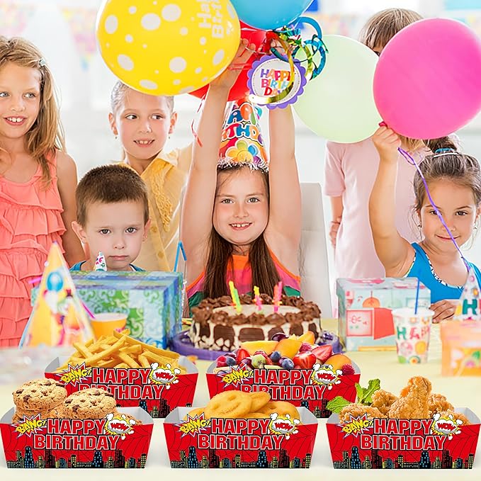 25Pcs Web Disposable Paper Food Trays for Spider Theme Birthday Party Supplies Baby Shower Decorations
