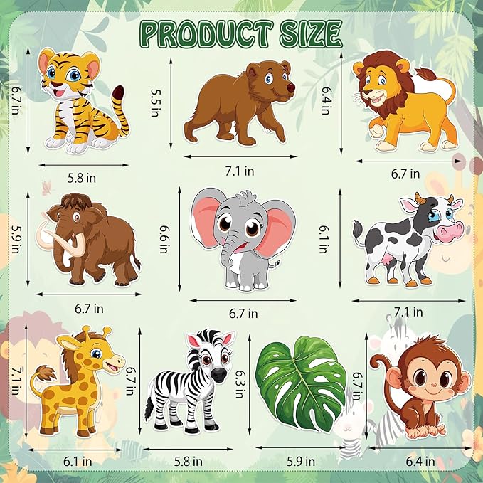 40Pcs Jungle Animal Hanging Swirl Decorations, Safari Animal Party Hanging Swirls Jungle Animals Tiger Lion Monkey Foil Swirls Ceiling Decor for Animals Theme Birthday Baby Shower Party Decor