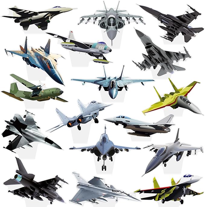 Airplane Cupcake Toppe 48PCS Fighter Jet Cake Decorations Fighter Pilot Birthday Party Decorations Aviation Aircraft Cupcake Picks for Military Theme Baby Shower Birthday Party Supplies