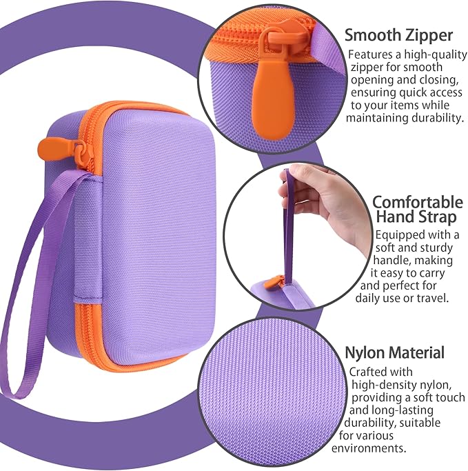 co2CREA Hard Case Compatible with Yoto Mini 2024 Edition Kids Audio Music Player Children Speaker Plays Audiobook Cards Radio and Card Holder Hold up to Yoto 36 Cards, Purple Case
