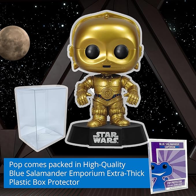 Blue Salamander Emporium Protective Case Bundle – Includes C-3PO #13 Vinyl Figure, Collectible Gift Idea
