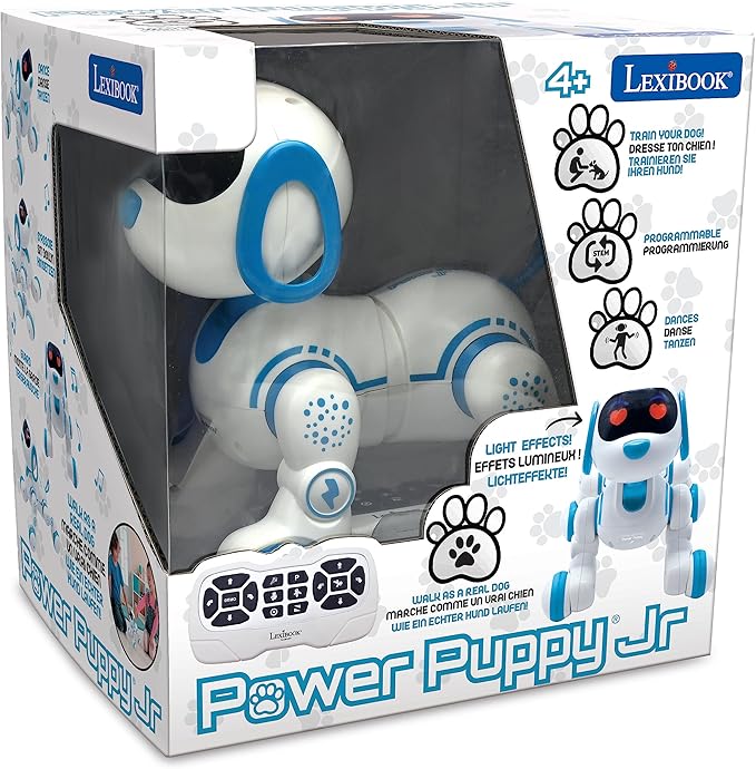 Lexibook, Power Puppy® Jr, My Little Robot Dog, Robot Dog with Sounds, Music, Light Effects, Barks and Walks Like a Real Dog, Toy for Boys and Girls, PUP01