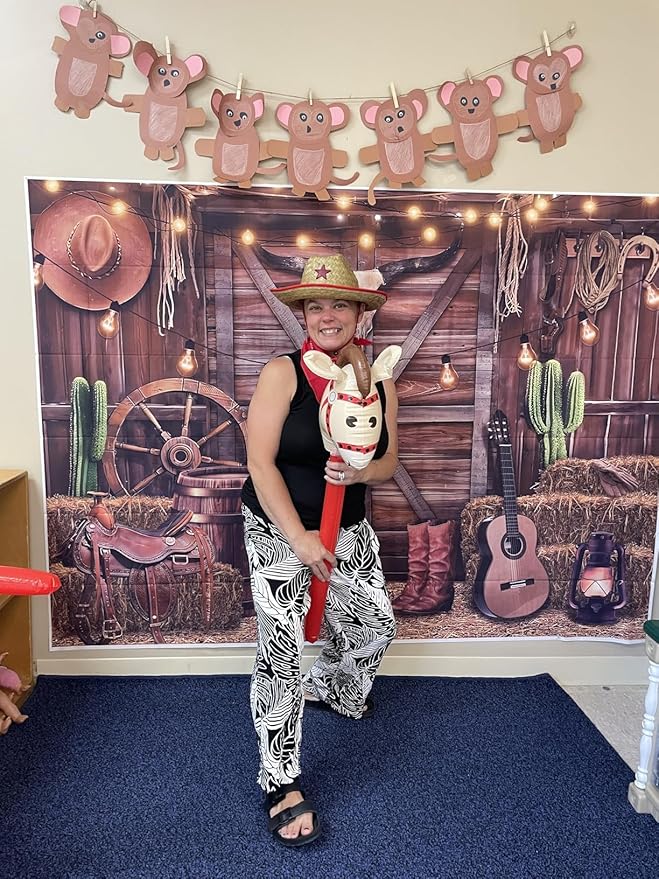 12PCS Inflatable Stick Horse,Blow Up Horse Head on Stick Pony Costume Western Cowboy Cowgirl Baby Shower Birthday Party Decorations Halloween Supplies Favors Props, 38 Inches (Red)