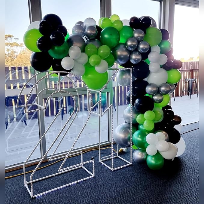 Green and Black Balloons,Green Silver Black Balloon Confetti Balloons for Baby Shower Graduation Soccer Birthday Game Party Decorations