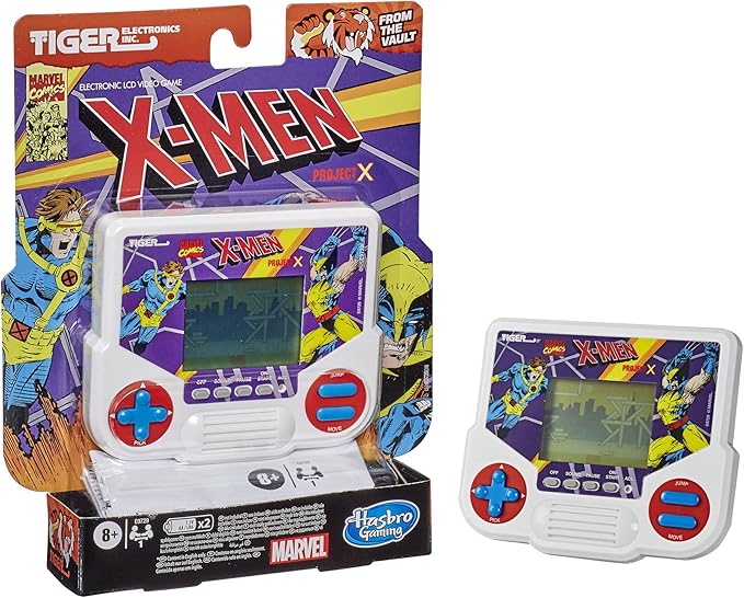 Tiger Electronics Marvel X-Men Project X Electronic LCD Video Game, Retro-Inspired 1-Player Handheld Game, Ages 8 and Up
