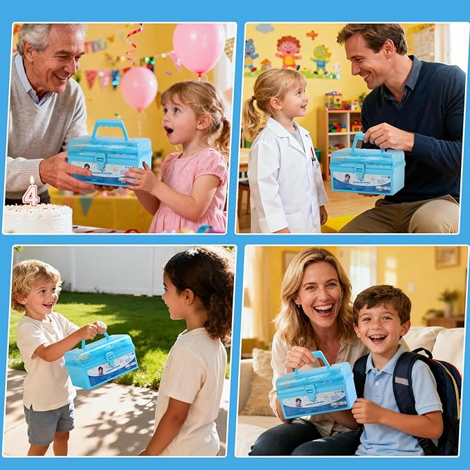 Fajiabao Doctor Kit for Toddlers 3-5 Dress Up Toys for 2 3 4 5 Year Old Girls Pretend Play Kids Doctor Set with Doctor Costume Toy Stethoscope for 2 3 4 5 6 Year Old Girls Boys Birthday Gifts
