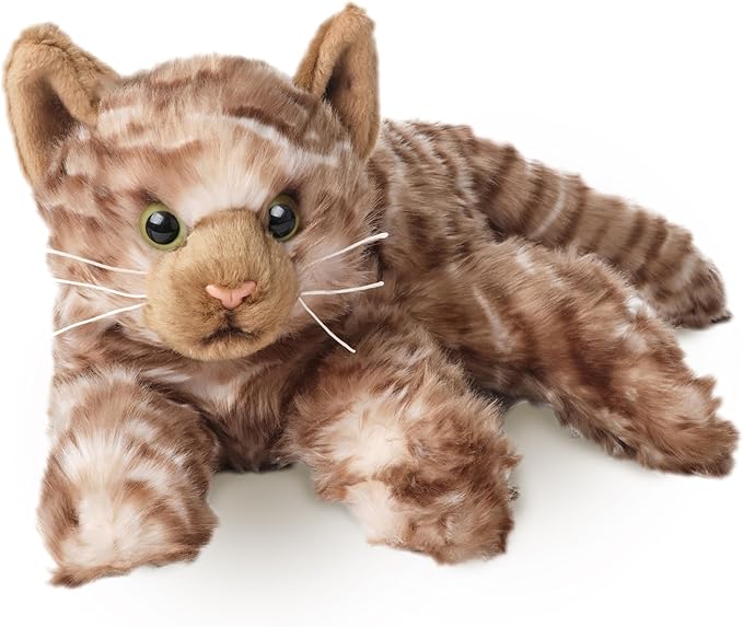Bearington Louie The Realistic Cat Stuffed Animal - 15" Brown Tabby Cat Plush Toy with Soft Plush Fur - Adorable Lifelike Design Plush Kitty for Kids, Collectors, and Feline Lovers