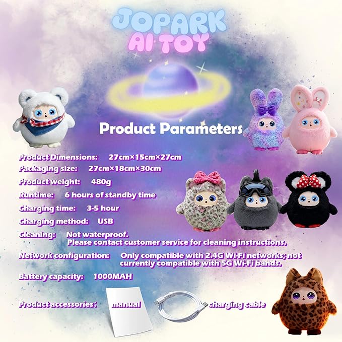 AI Intelligent Interactive Plush Toy ChatGPT, with Vibration/Tactile Perception and Children's Emotions, multilingual Companions, Interactive Games, Memory Training,Control App (Bruno)