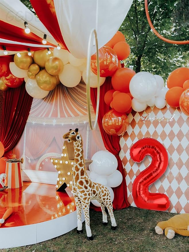 40 Inch 2 Red Number Balloons Mylar Foil Helium Digital Balloons Baby Shower 2st Birthday Party Decor Supplies