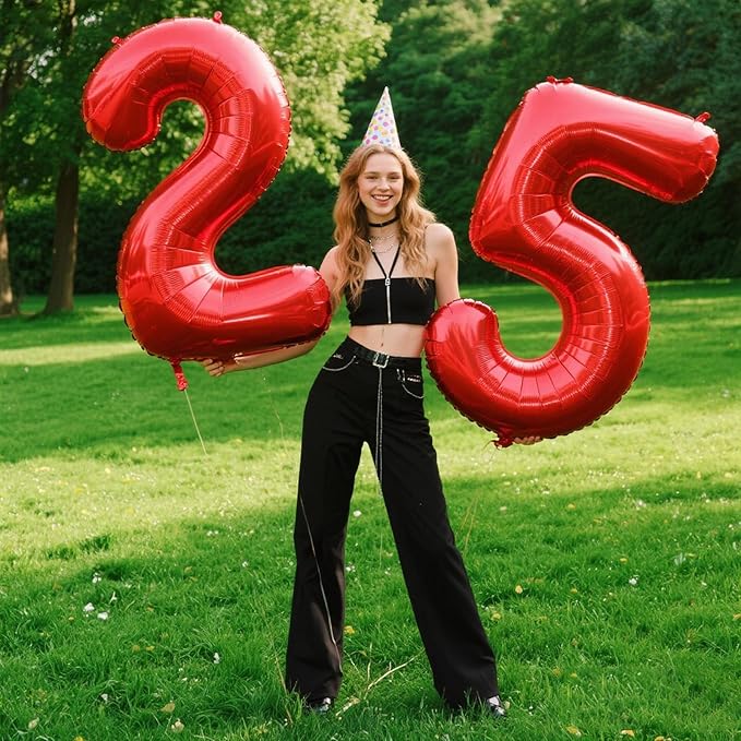 Red Number 5 Balloons,5 Helium Balloon Number Digital 5 Balloon Huge Number Balloons for 5 Year Old Birthday Red Party Decorations 15th 25th 55th Birthday Party Supplies Anniversary Decorations