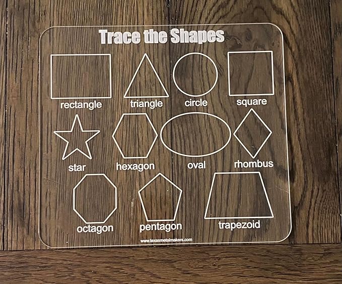 Trace the Shapes | Acrylic Dry Erase Learning Board | Reusable Washable Board | Preschool Learning | Education Supplies