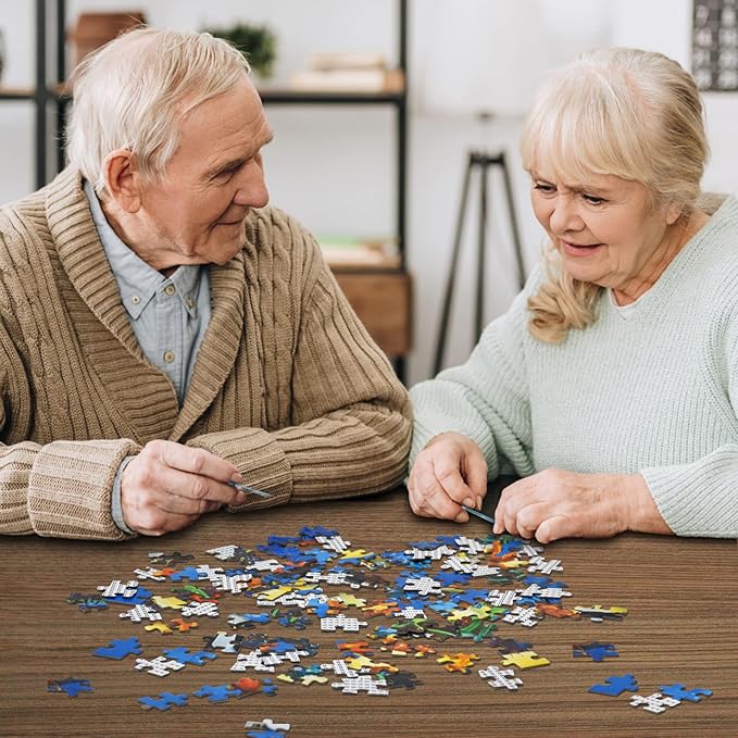 HUADADA Jigsaw Puzzles for Adults 1024 Pieces, Thinking Dog Fit Well No Dust, Home Decors Family Challenge Games for Men Women Elders Seniors (22.8"x22.8"), 1:1 Poster