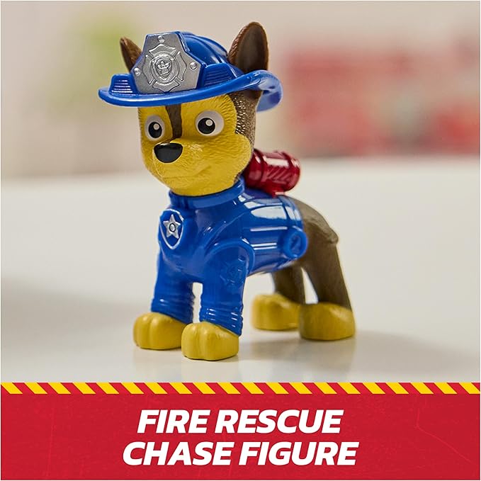 Paw Patrol Fire Rescue: Chase Rescue Fire Cruiser with Action Figure, Projectile Launcher, and Toy Truck, Kids Toys for Boys & Girls Ages 3 and Up