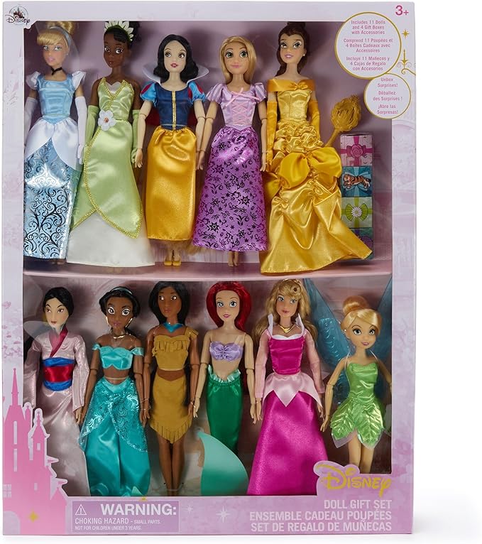 Disney Store Official Classic Doll Collection Gift Set - Disney Princess Toys Set with Dolls & Accessories - Comes in Display Box - Includes 11 Fashion Dolls & Accessories