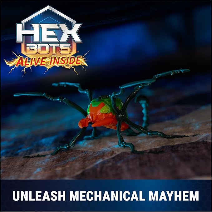 HEX Bots Skitter Bot Scorpion, Robotic Kids Toys with Insect-Like Movement for Indoor/Outdoor Play, Robot Toys for Boys & Girls Ages 4 & Up, Red