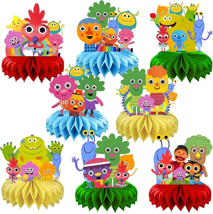 8Pcs Songs Table Centerpiece Birthday Party Supplies Double Side Table Decorations for Songs Themed Party Decorations