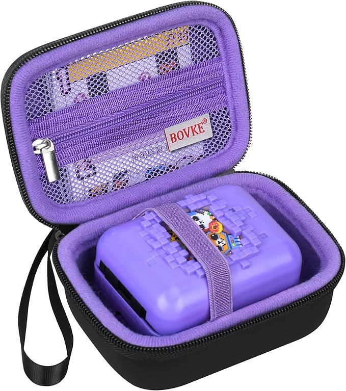 BOVKE Carrying Case for Bitzee Disney/Bitzee Magicals/Bitzee Interactive Toy Digital Pet and Case, Travel Holder Fits Bitzee Virtual Electronic Pets Kids Toys, Extra Space for Batteries, Purple