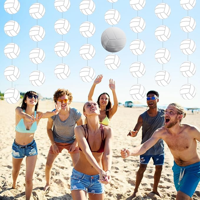 Duraaamo 8 Pack Volleyball Party Banner Decorations Sport Birthday Paper Hanging Cutouts for Sportball Theme Birthday Baby Shower Party Celebrations Supplies Decoration(Volleyball)