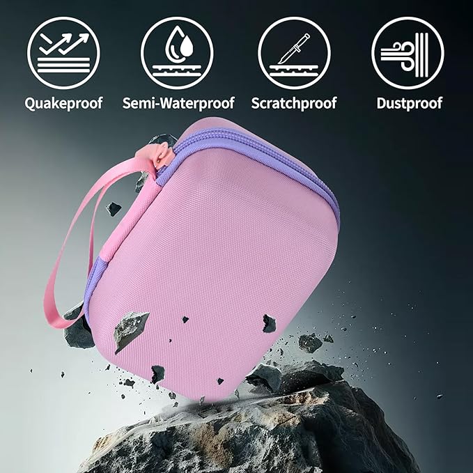Storage Case Compatible with Yoto Mini Kids Audio Player Travel Device Plays Stories Music Podcast Radio Speaker (Pink + Purple Zipper)