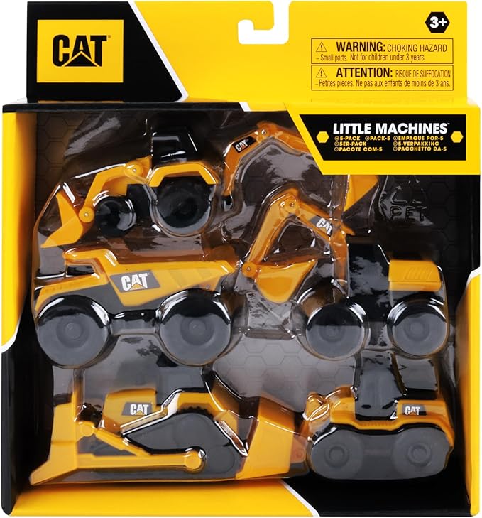 Cat Construction Little Machines 5 Pack - Great Cake Toppers