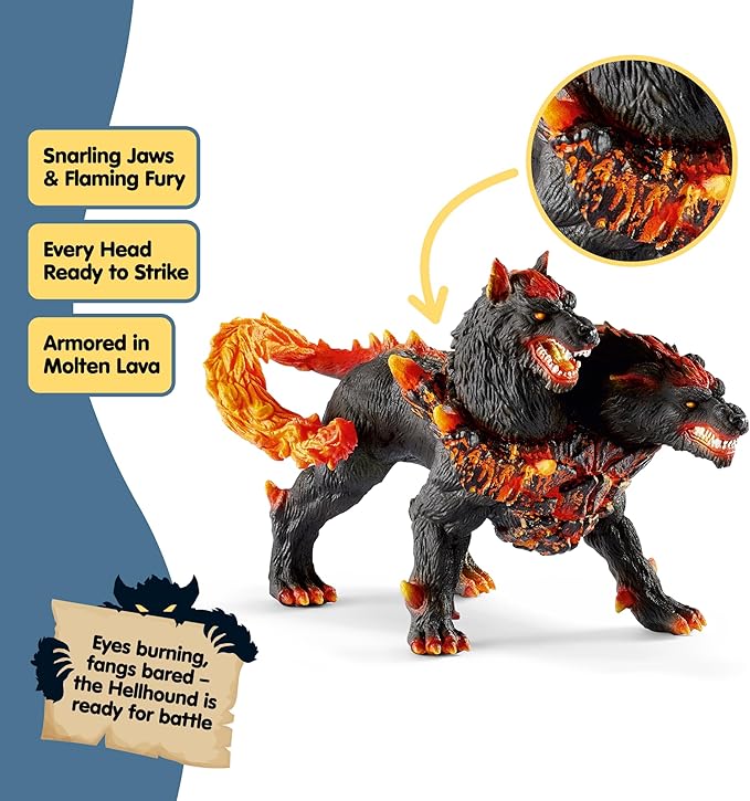 Schleich Eldrador Creatures - 5PC Fantasy Creature Set - Ice Wolf, Lava Hound, Rock Beast and Sword Figure Playset - Animal Monster Figurines for Boys and Girls - Durable Toys for Kids Ages 7+ | 72179