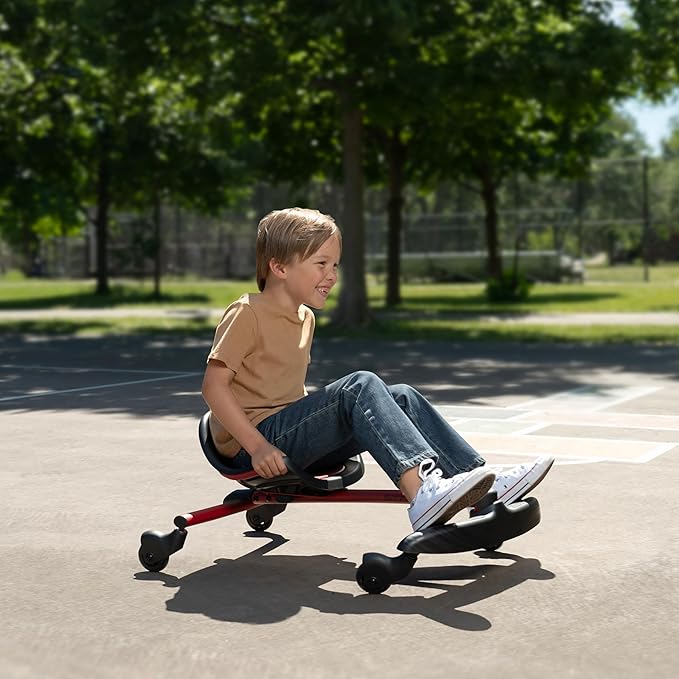 Radio Flyer Stingray Pro, for Ages 3-8, Hands Free, Foot Powered Ride On with 360-degree Caster Wheels, Adjustable Seat with Integrated Handles, Solid Steel Frame, Padded Seat, Kids Ride On Toys