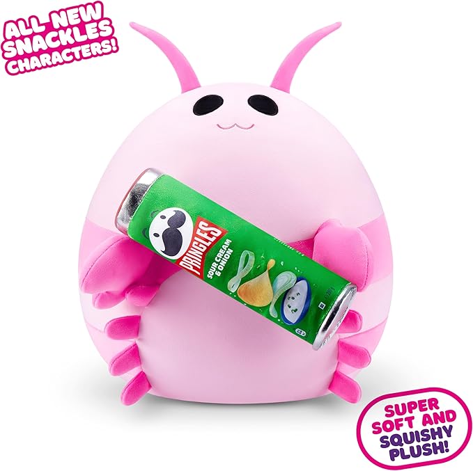 Snackles Series 2 Shrimp & Pringles 8 Inch Plush by ZURU, Ultra Soft Plush, Collectible Plush with Real Licensed Brands, Stuffed Animal, Giftable
