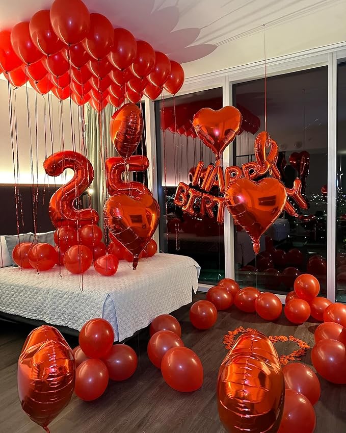 40 Inch Red Number 9 Balloon, Giant 9 Number Balloons for 9th Birthday Decorations, Party Supplies for Baby Boy Girl, Red Party Decor