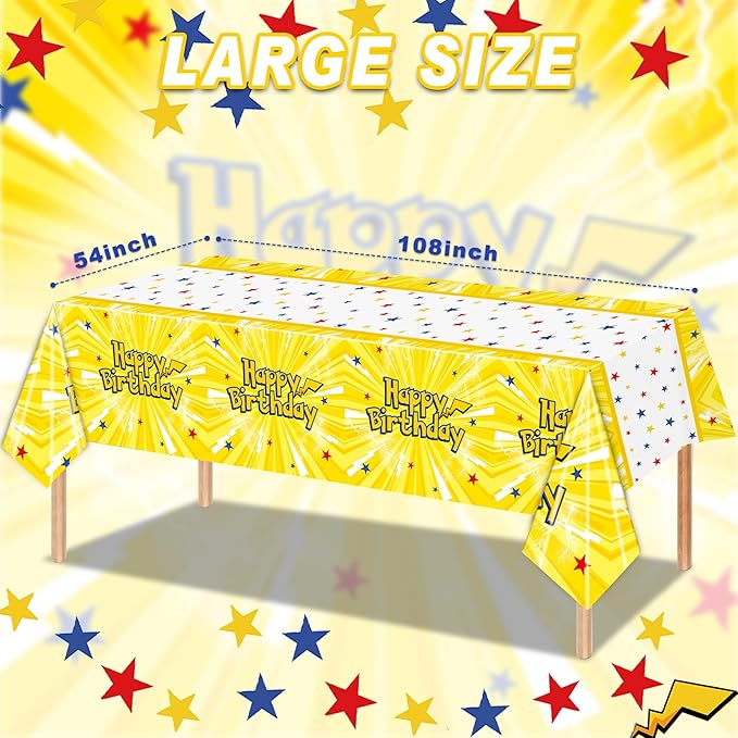 3Pcs Party Tablecloth for Cartoon Animation,Table Cover Party Supplies Decorations (54in x 108 x in)