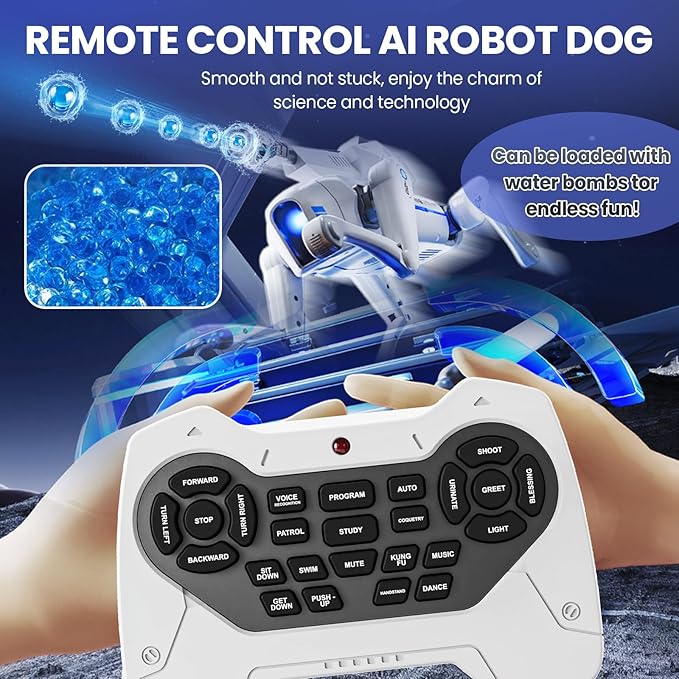 Smart Robot Dog Toy for Kids, Interactive STEM Robot Pet with Blaster, Voice & Remote Control, App Programming, 30+ Actions, Bionic Walking, Robotic Dog Birthday Gifts for Boys Girls Age 6+
