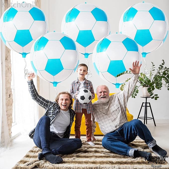 Katchon, Blue Soccer Balloons 22 Inch-pack Of 6 | Soccer Birthday Party Decorations | Soccer Ball Balloons, soccer Theme Party Decorations | Gender Reveal Decorations, Sports Themed Party decorations