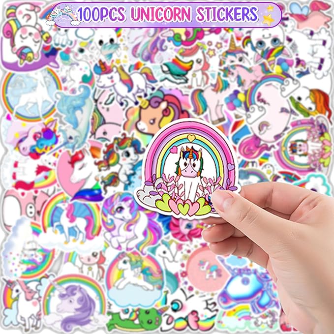 Winrayk 184Pcs Unicorn Party Favors Unicorn Birthday Party Supplies for Girls, Gift Bag Bookmark DIY Sticker Stamper Ring Sticker Slap Bracelet Keychain, Kids Goodie Bag Stuffers Girls Birthday Favors