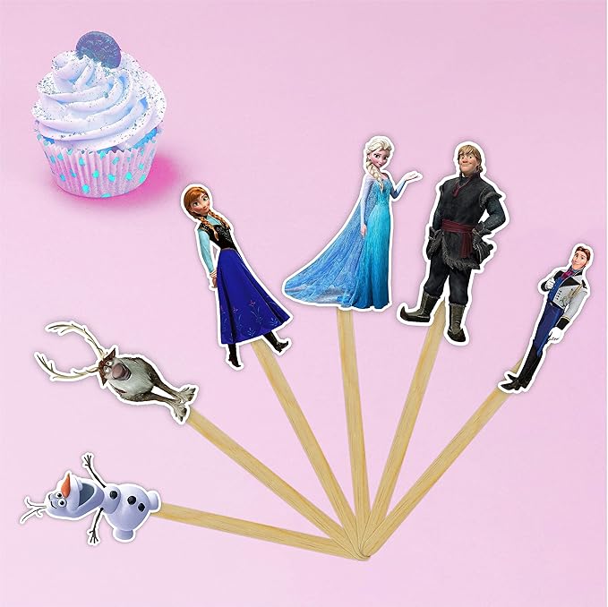 Frozn Cupcake Topper – Winter-Themed Decorative Party Picks for Birthday Cupcakes, Dessert Tables, Snow-Inspired Celebrations, Event Styling, Themed Parties, and Special Occasion Decorations