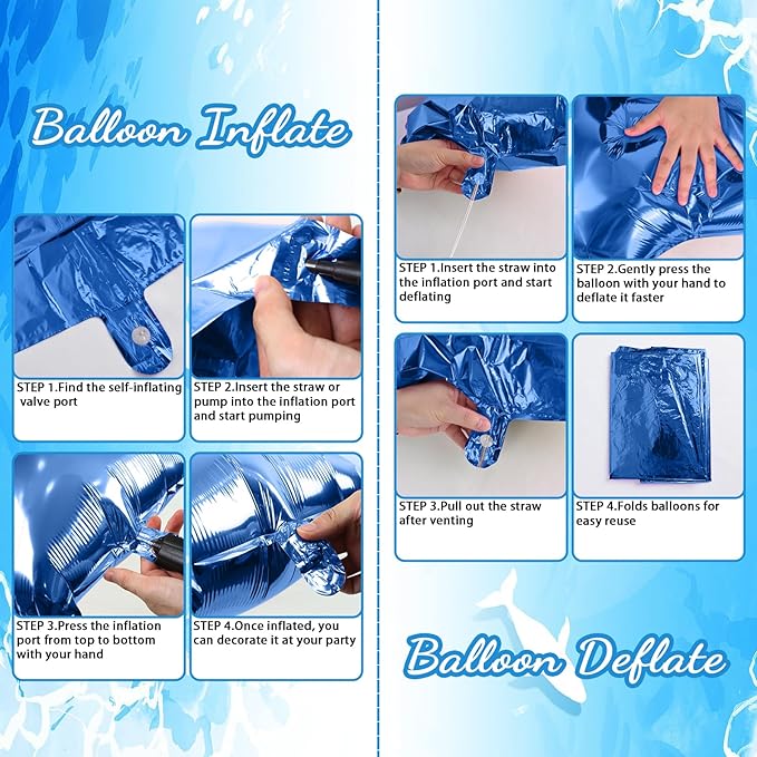 15th Birthday Balloon for Boys, Foil 40 Inch Self Inflating Number 15 Metallic Dark Blue, Navy Blue Mylar Large Balloon with Silver Confetti Latex for Men Birthday Party Decorations