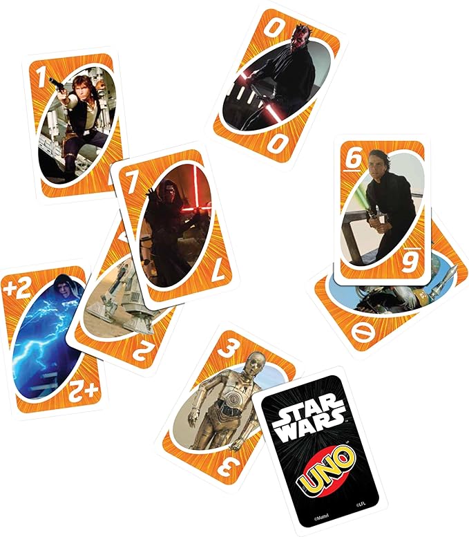 Mattel Games UNO Star Wars Matching Card Game Featuring 112 Cards with Unique Wild Card & Instructions for Players 7 Years Old & Up, Gift for Kid, Family & Adult Game Night
