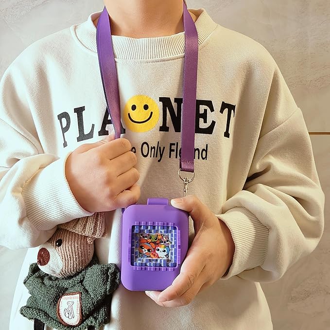 Silicone Case for Bitzee Original Interactive Toy Digital Pet with 15 Animals, Protective Skin Cover for Bitzee Original Virtual Electronic Digital Pet Accessories (Purple Case)