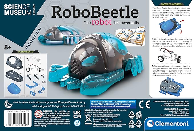 Clementoni 61352, Robo Beetle Robotic Toy for Children, Ages 8 Plus