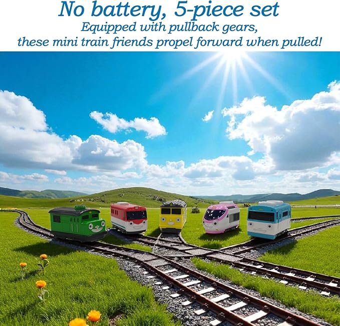 5 Color Display Vehicle Model (Non-Toy), No Battery Korean Animation Little Bus Friends, Ti.ti.po Decorative Item Set of 5