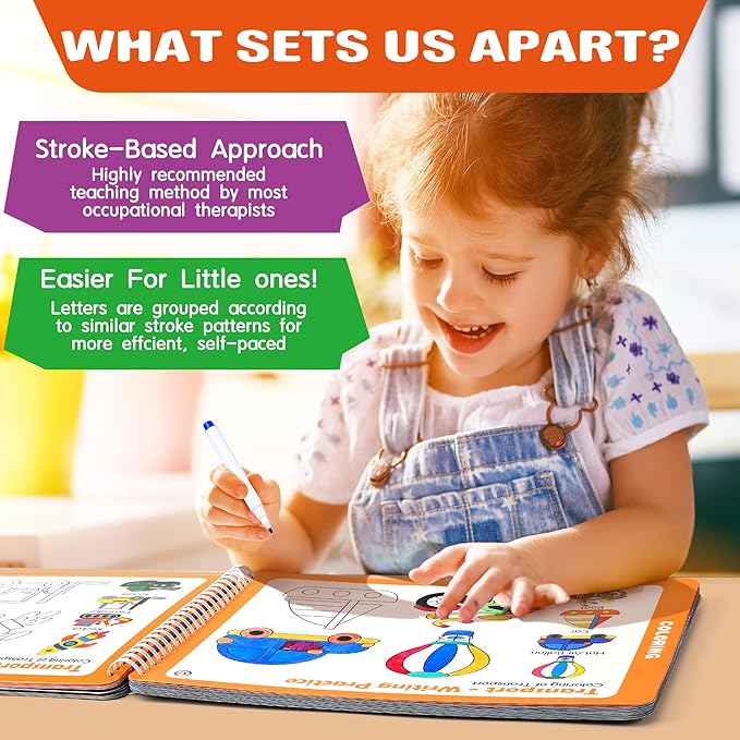 RichBoy Preschool Learning Activities Tracing Books for Kids, Montessori Handwriting Practice Letter Tracing Kindergarten Workbooks, Alphabet Learning Books - 3 4 5 6 Year Old Boy Gifts (52 Pages)