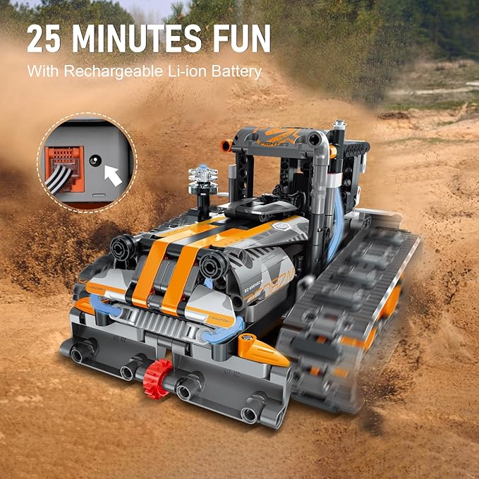 5 in 1 STEM Building Set with LED Light, APP & Remote Controlled Cars Building Toys Kit, RC Robot Tank Sleigh Tracked Racer 554 PCS, Toy Gifts for Kids Boys Girls Ages 6 7 8 9 10 11 12+ Year