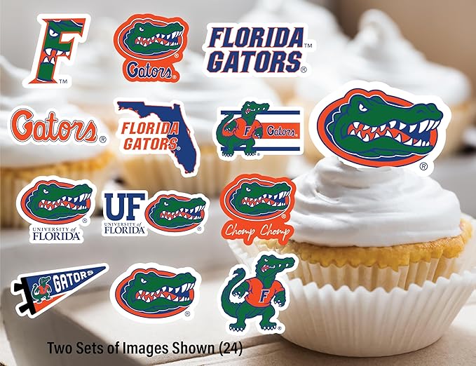 University of Florida Cupcake Topper Party Supplies for Football, Birthday, Graduation Party Decorations (24 Pieces) (Florida Gators)