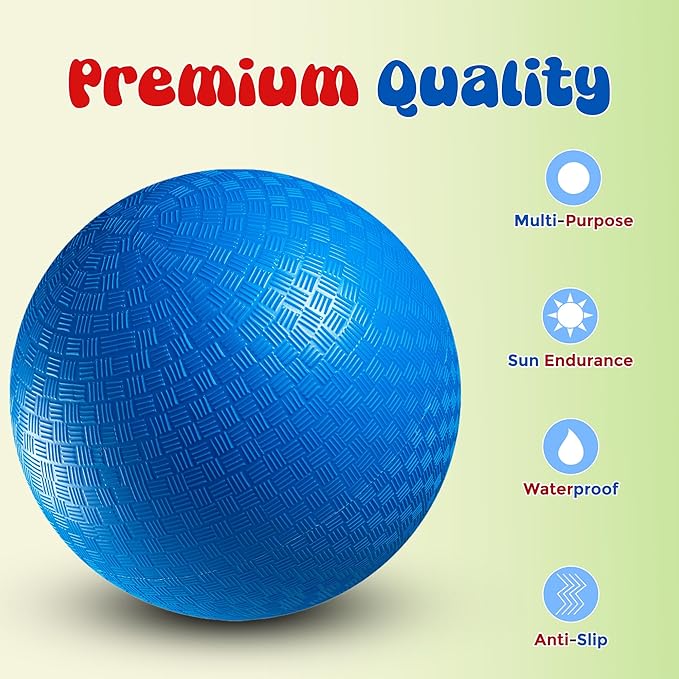 Red & Blue Kickball Set - (9 Inch) with Pump for Toddlers Kids & Adults - Indoor & Outdoor Gym Sports Toys - Fun Playground Balls for Kids Dodgeball, Four Square, PE, Games, Recess and More